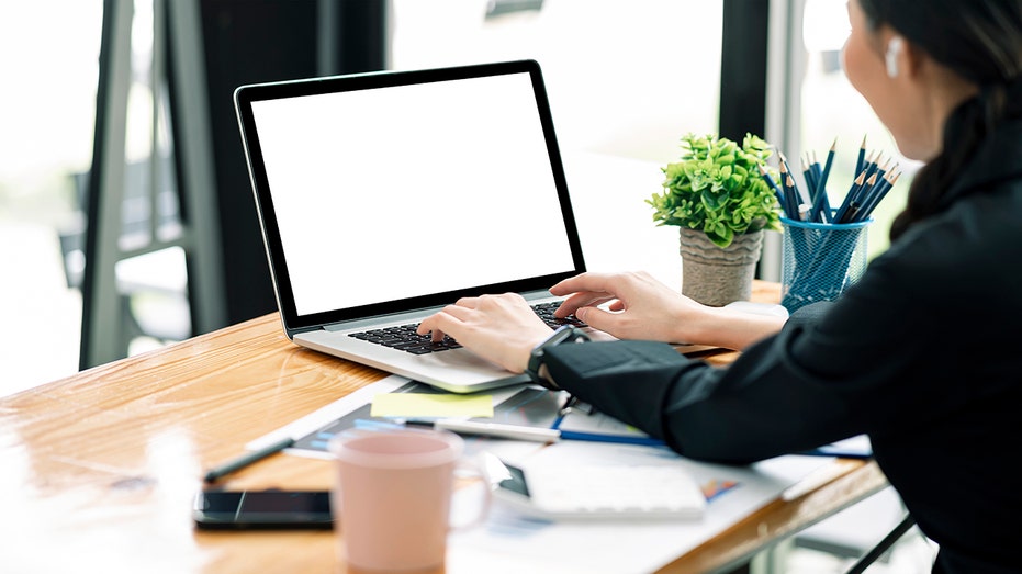 woman working on computer