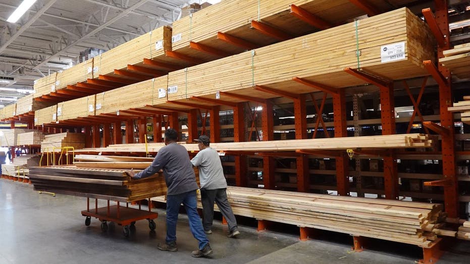 Lumber at a home depot