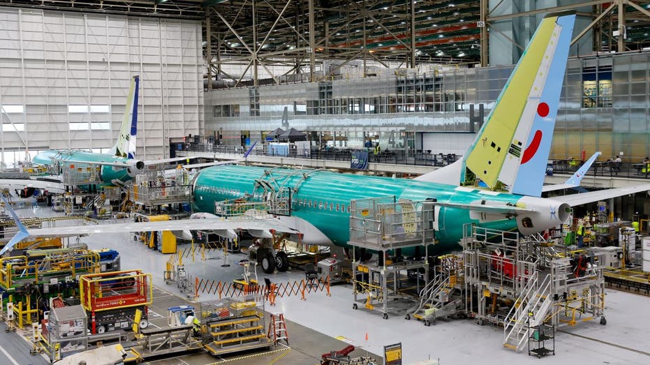 Boeing airplane in the manufacturing stage