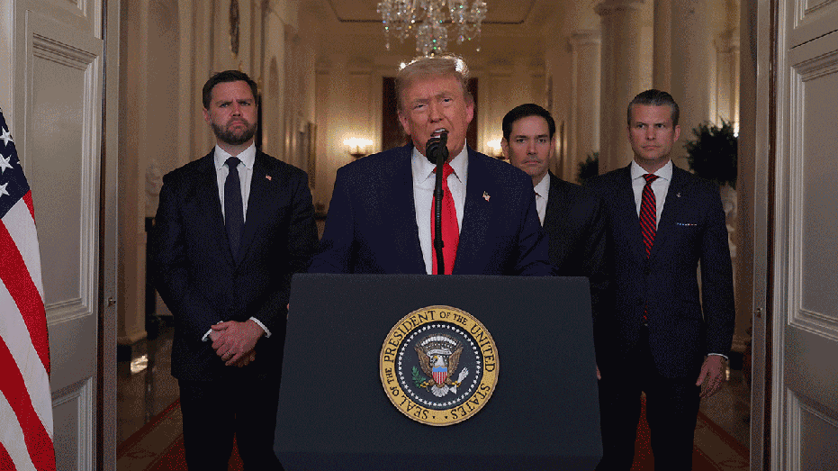 WASHINGTON, DC - JUNE 21: U.S. President Donald Trump delivers an address to the nation from the White House on June 21, 2025 in Washington, D.C. President Trump addressed the three Iranian nuclear facilities that were struck by the U.S. military early Sunday. (Photo by Carlos Barria - Pool/Getty Images)