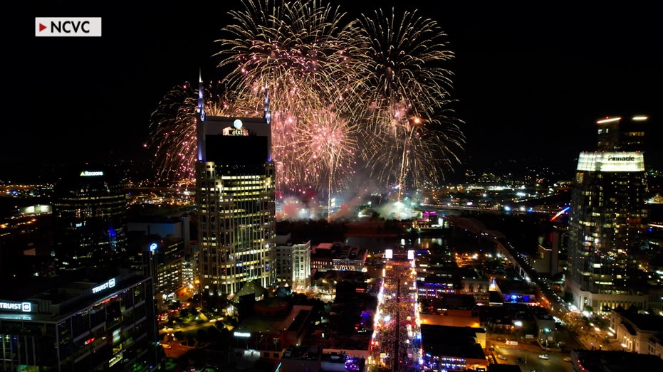 Fourth of July fireworks show over Nashville, Tennessee
