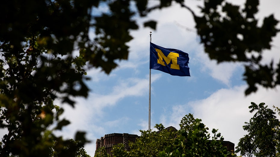A University of Michigan flag