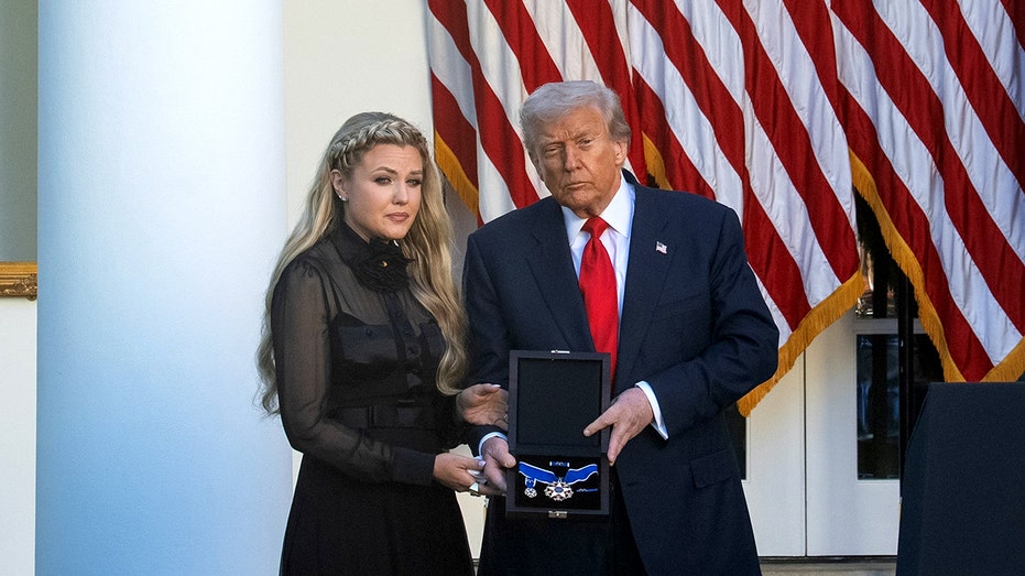 Erika Kirk receives Charlie Kirk's Medal of Freedom
