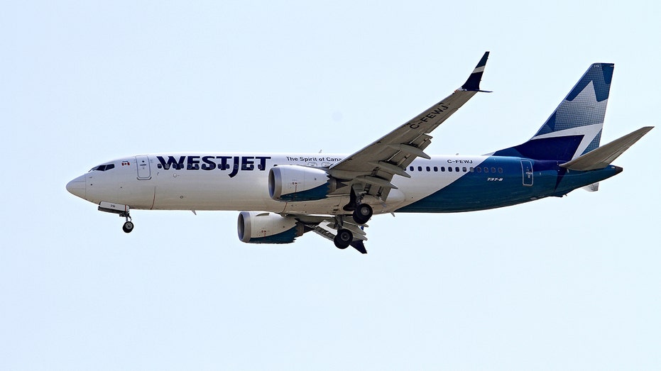 WestJet 737 in the air