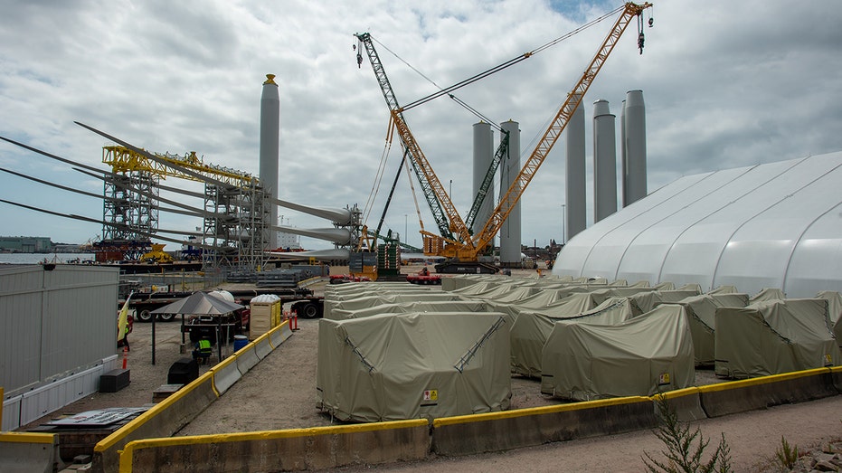 WInd turbine parts in Connecticut in August 2025