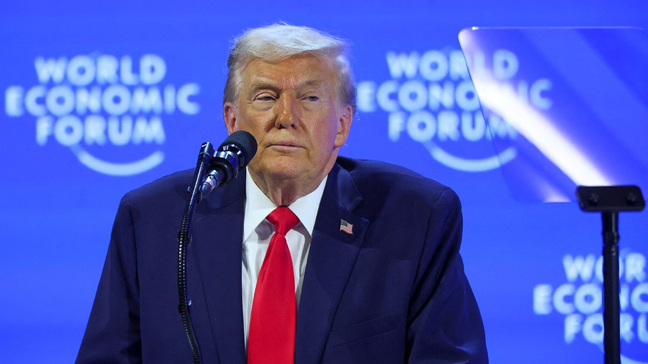 President Donald Trump speaks at Davos
