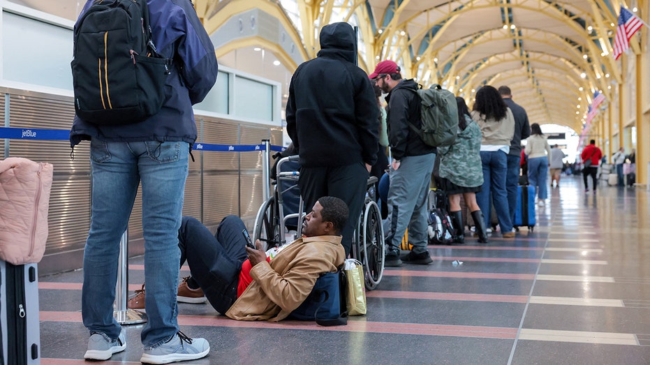 TSA line at Reagan National Airport